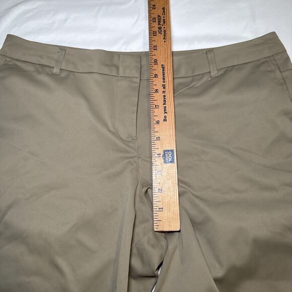 Three Sixty Six Dress Shorts Womens 12 Tan Polyester Flat Front Casual Golf EUC - Picture 7 of 12